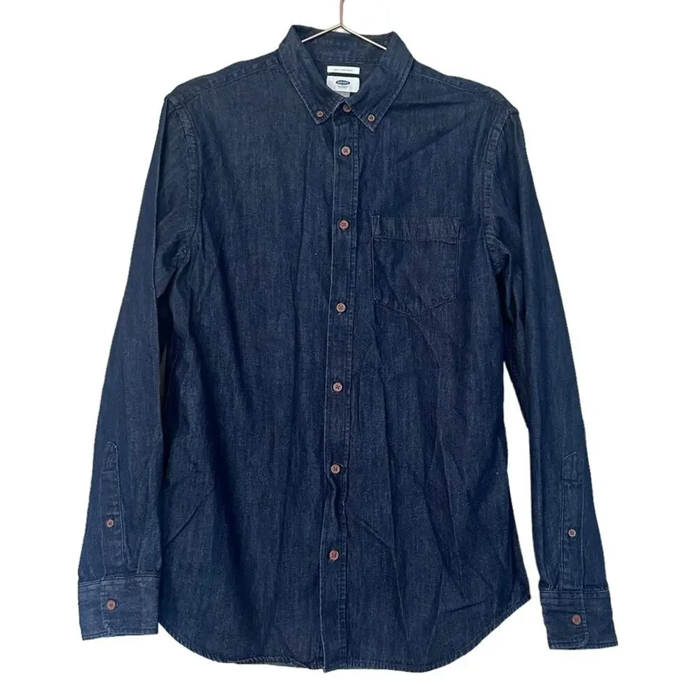 Old Navy Indigo Denim Slim Fit Button Down - Size Medium